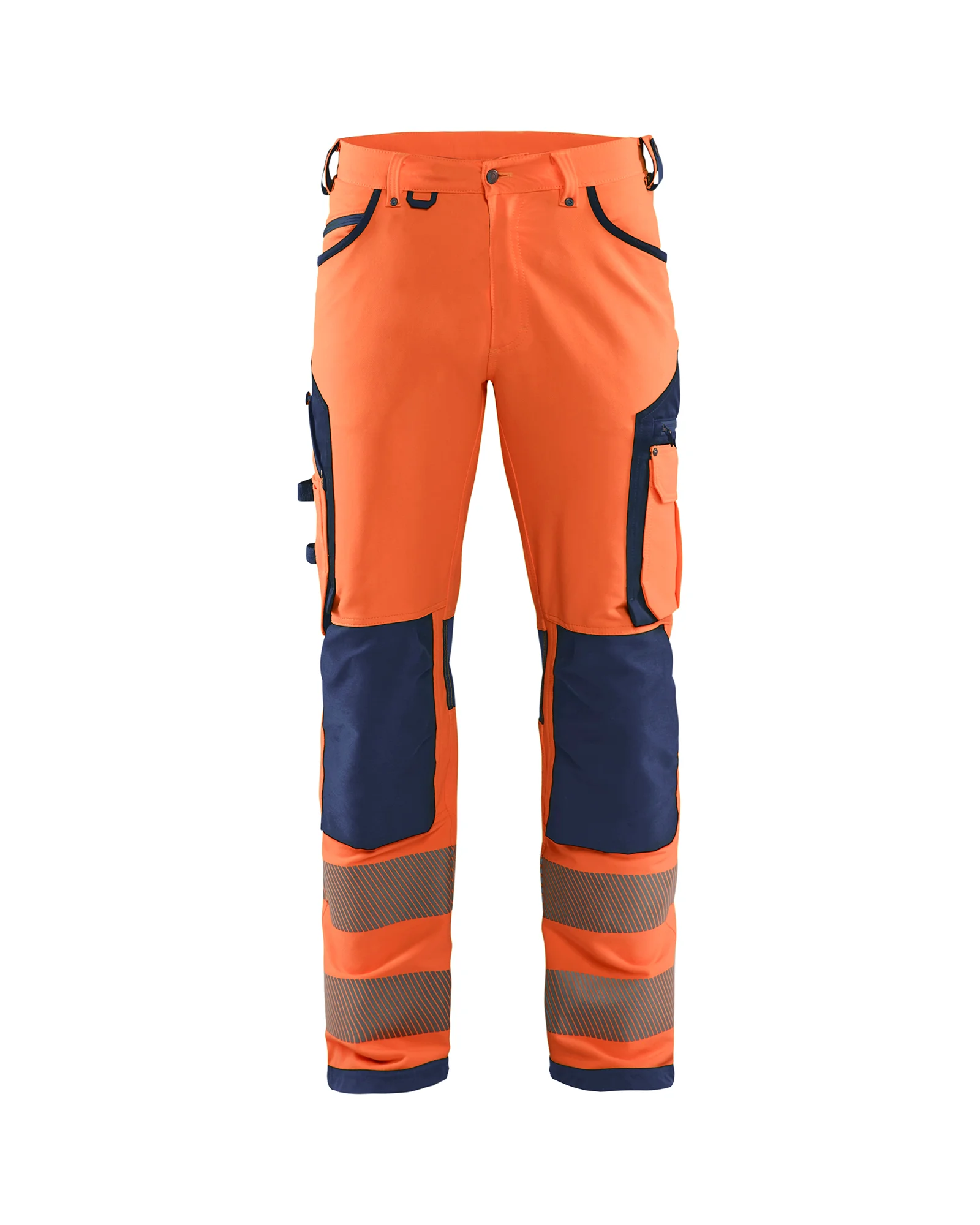 Pantalon de travail stretch haute visibilité 4D 1197 - Orange/Marine image