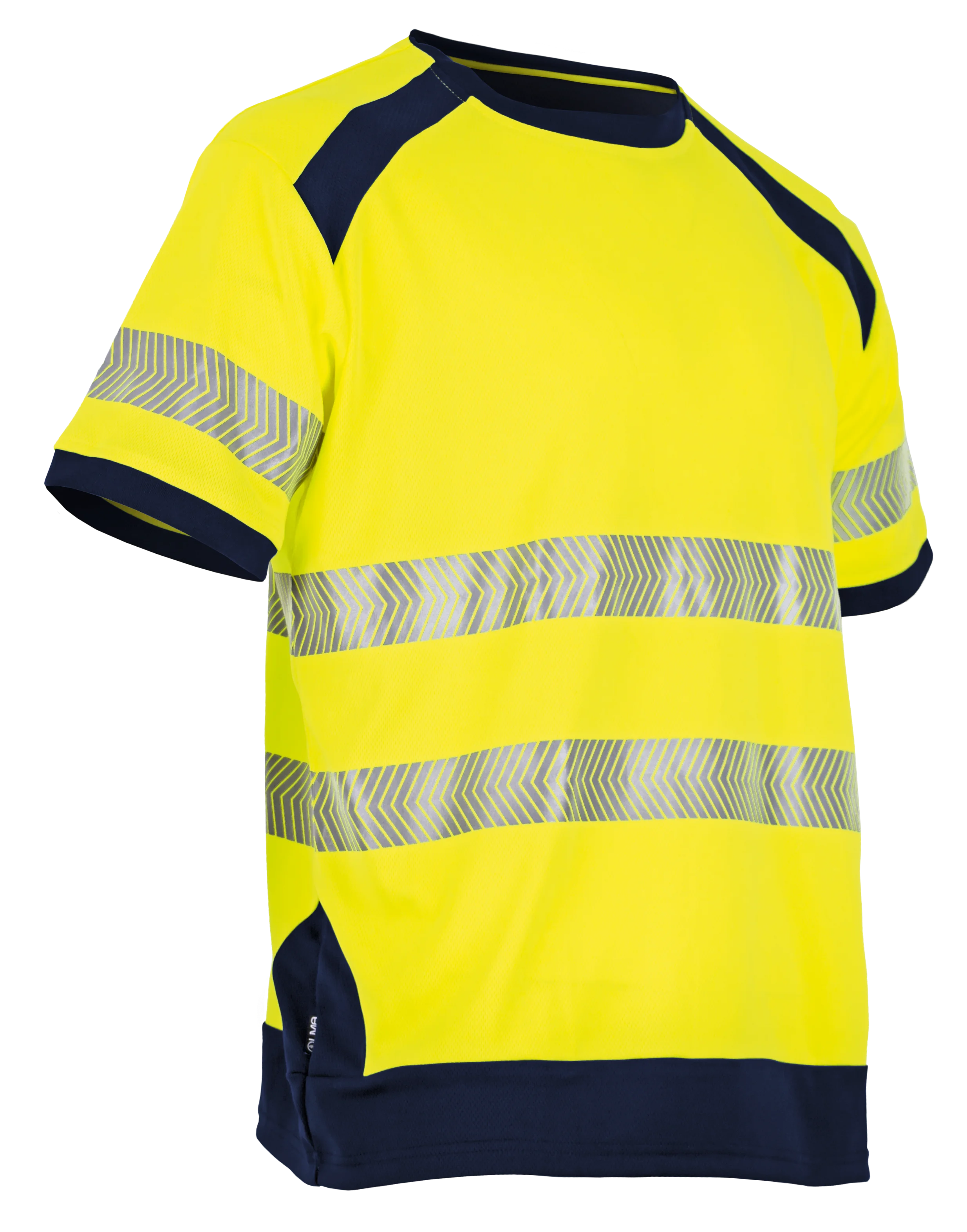 T-shirt de travail MC MAILLE HV HALOGENE - MARINE/JAUNE FLUO image