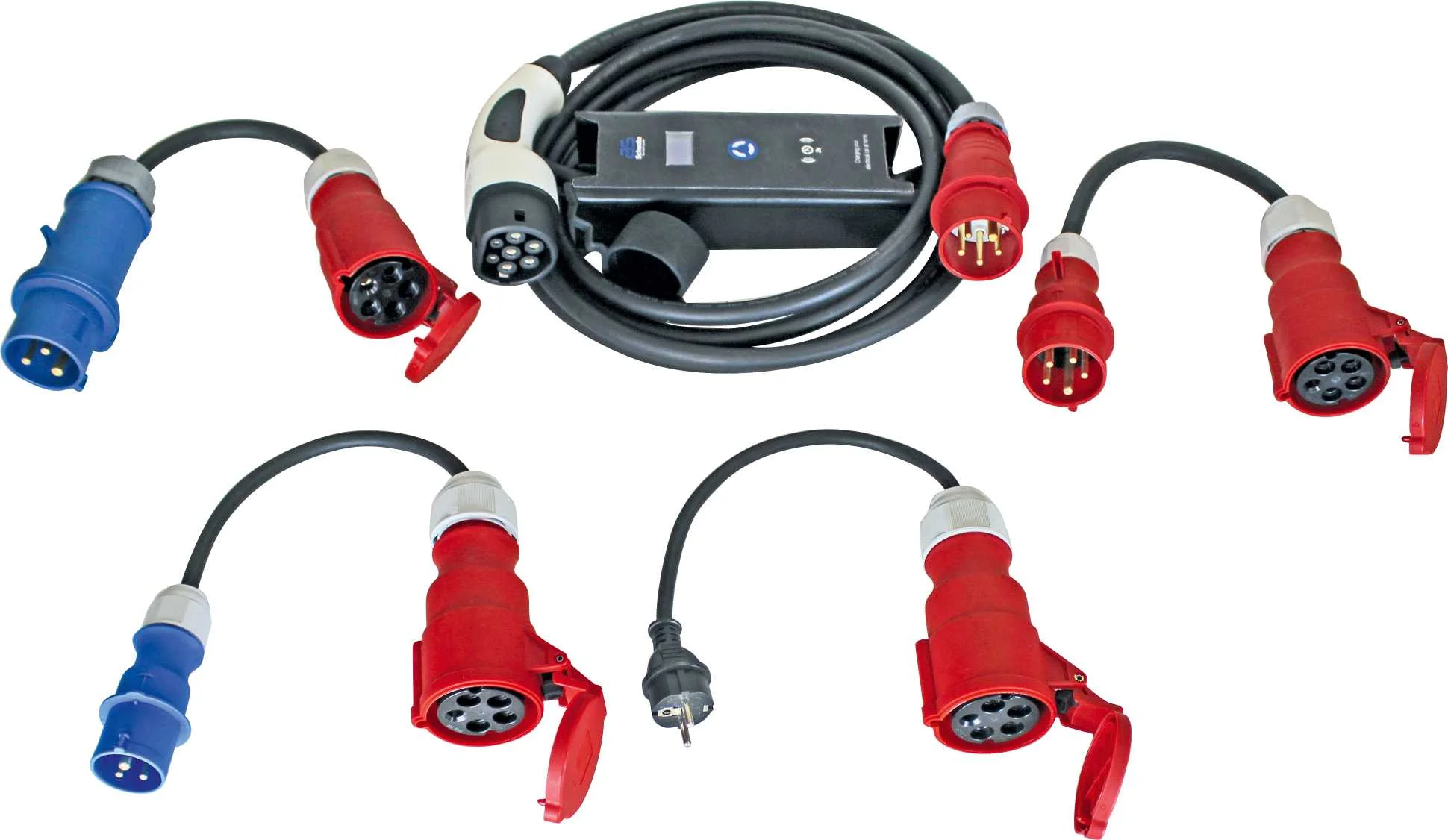 KIT ADAPTATEURS COMPLET RECHARGE VOITURE ELECTRIQUE EUROPE image