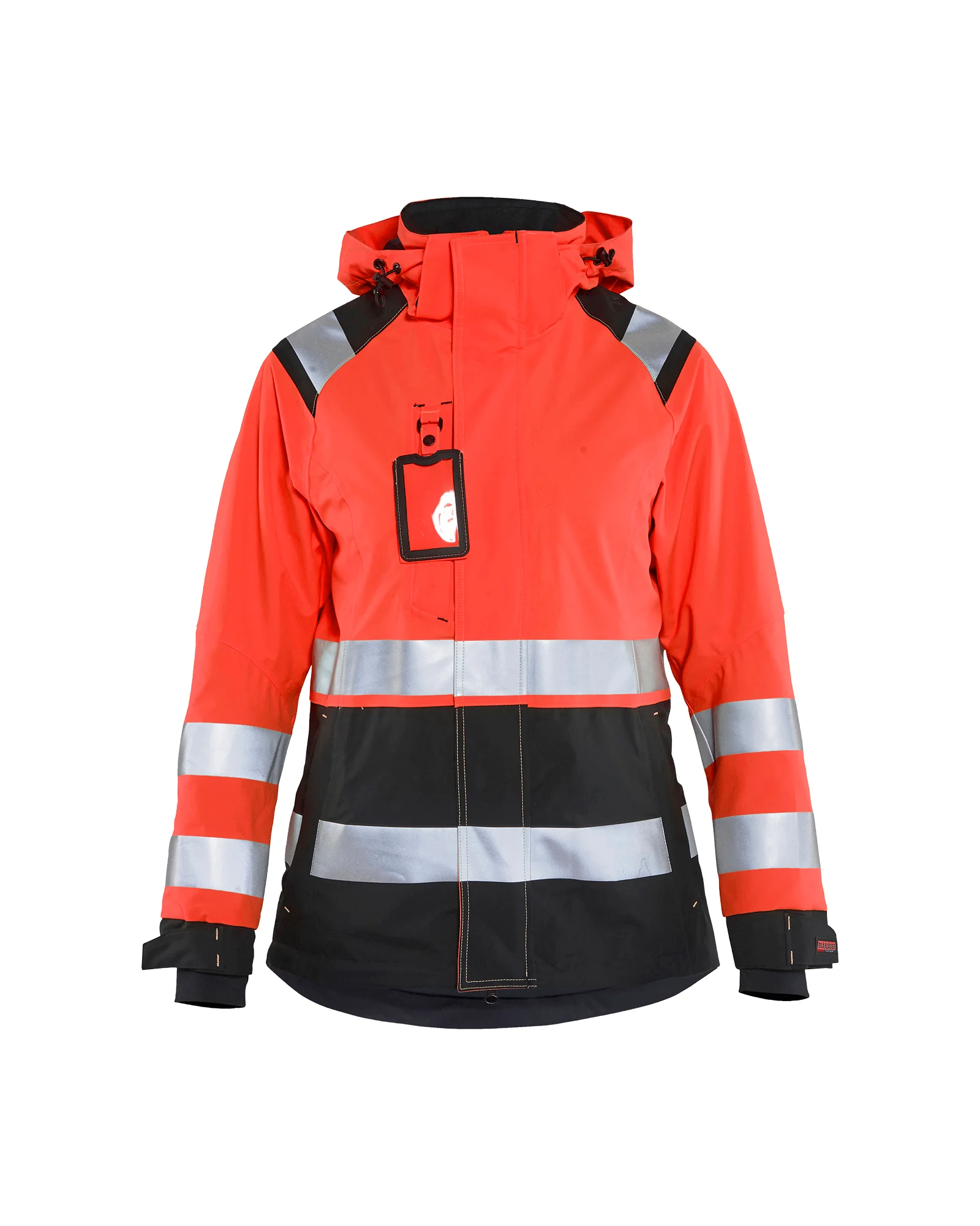 Veste de travail hardshell haute visibilité femme 4904 - Rouge fluo/Noir image