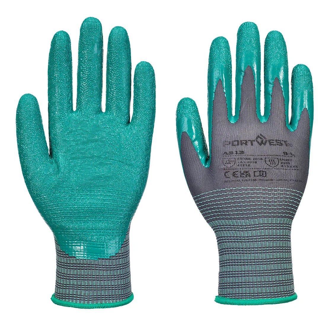 Lot de 12 paires de gants Grip 15 nitrile Gris /Vert image