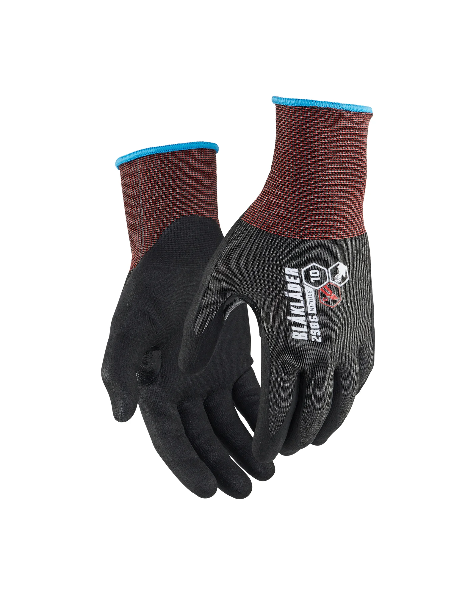 Lot de 6 paires - Gants de travail tactiles anti coupure niveau D enduit de nitrile 2986 - Noir image