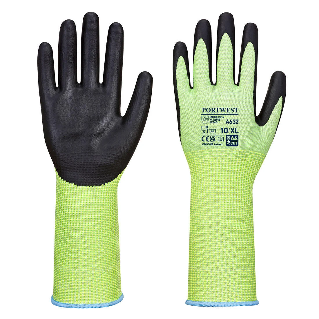 Gants Coupe Verte Longue Poignet Vert/Noir image
