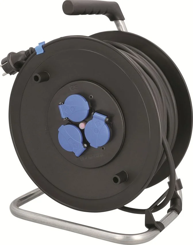 ENROULEUR DE CABLE PRO A TAMBOUR 320MM A CLAPETS H07RN-F 3G1,5 - 3 PRISES NF IP44 image