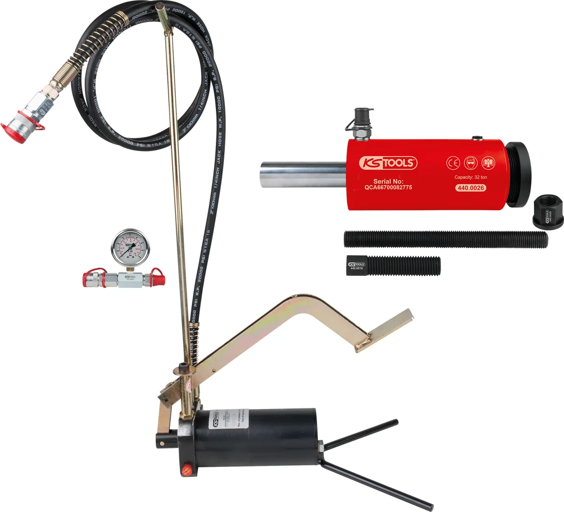 Unité hydraulique 32 t avec pompe et manomètre, 11 pcs image