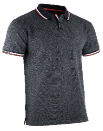 Polo de travail MC maille piquée chinée LORD - GRIS CHINÉ FONCÉ image