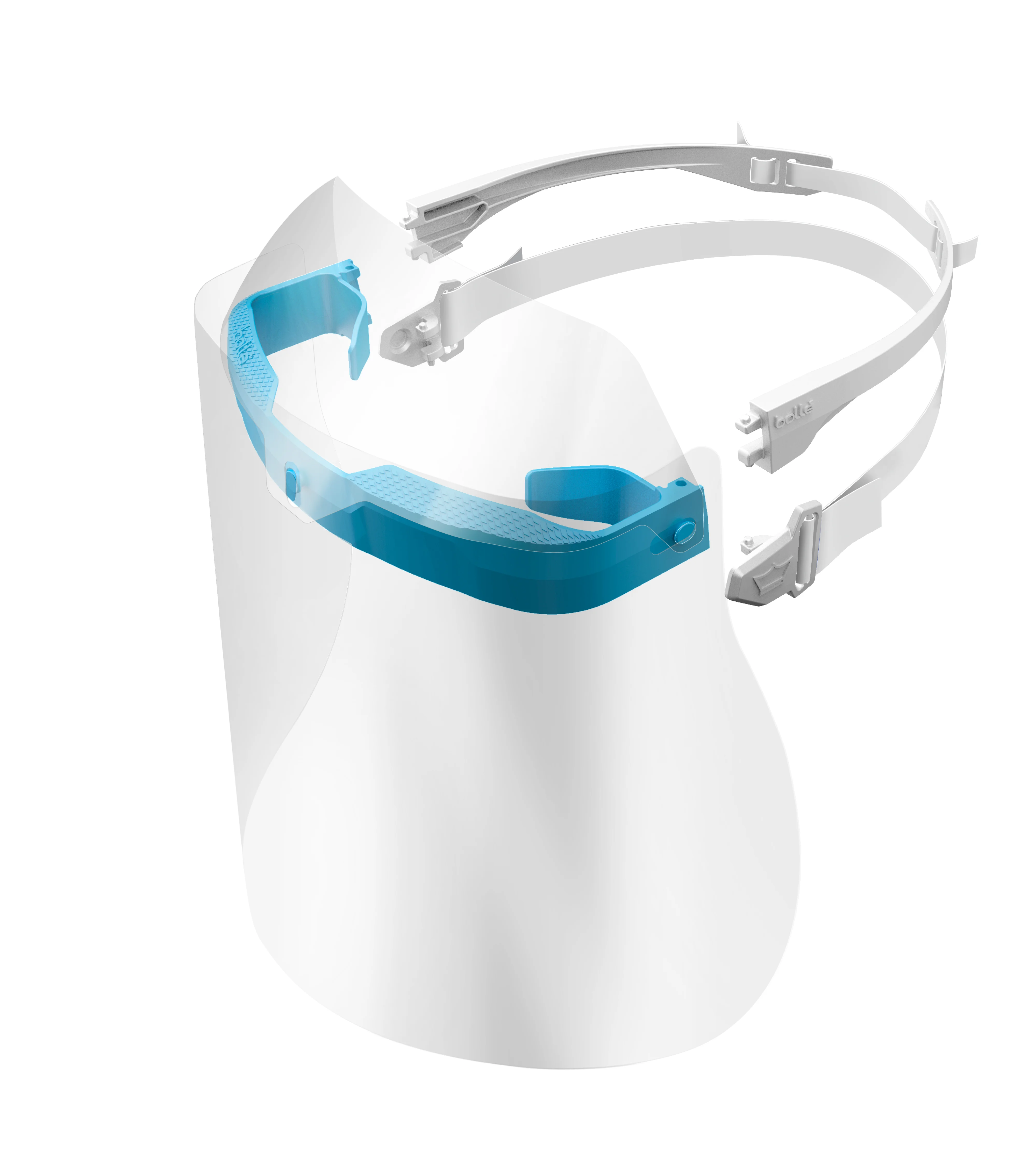 Ecran facial incolore oculaire AF et serre-tête avec bandeau CURA F - Bleu/Blanc image