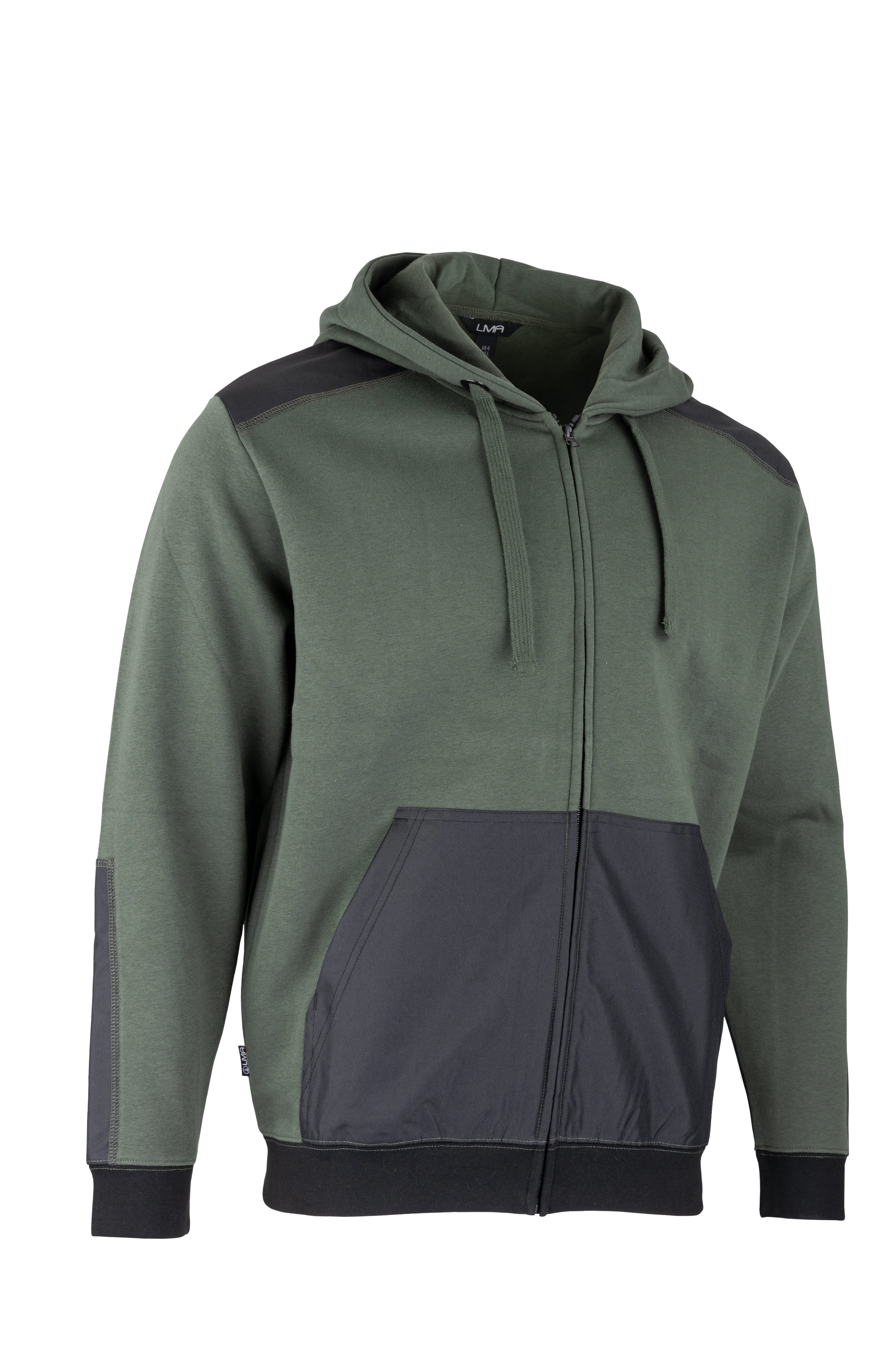 Veste de travail molleton à capuche HUDSON - KAKI/NOIR image