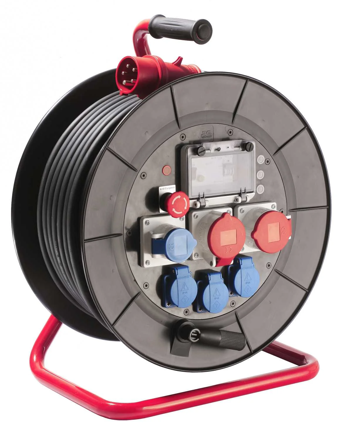 ENROULEUR MAMMOUTH FIXE 11kW H07RN-F 5G2,5 3 PRISES NF + 1 PRISE CEI 1PNT/16A/230V + 2 PRISES CEI 3PNT/16A/400V IP44 image