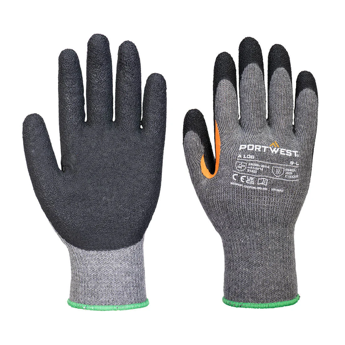 Lot de 12 paires de gants Grip 10 entièrement enduit de latex Gris/Noir image
