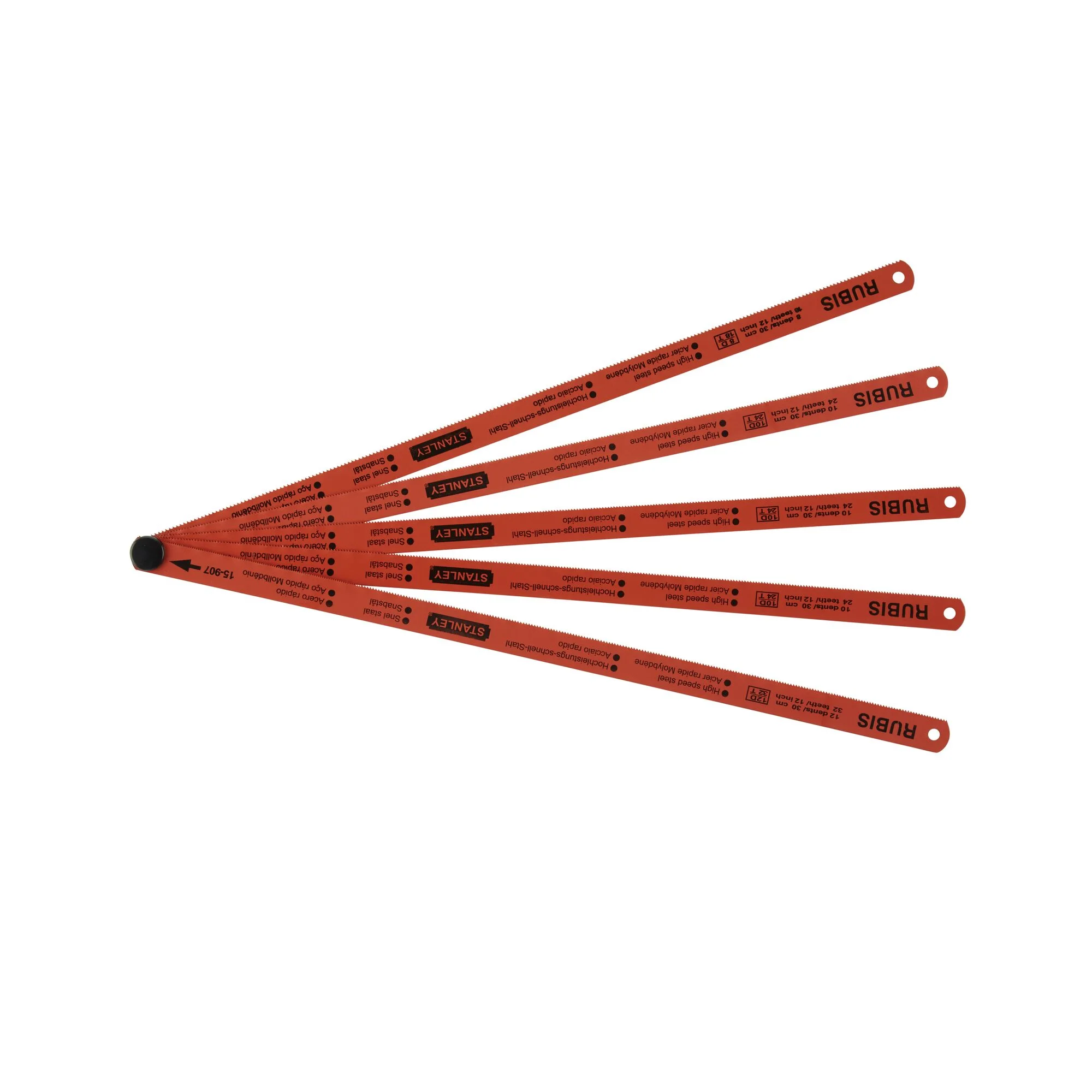 Lot de 5 - Lames de scie à métaux Rubis HSS Moly 18/24/32 dents/pouce - 300 mm image