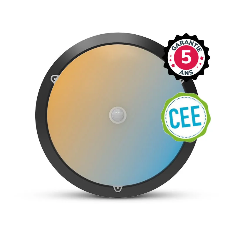 Hublot LED RONDO II CCT Ø300mm + détecteur IR IP65 15W - Noir image