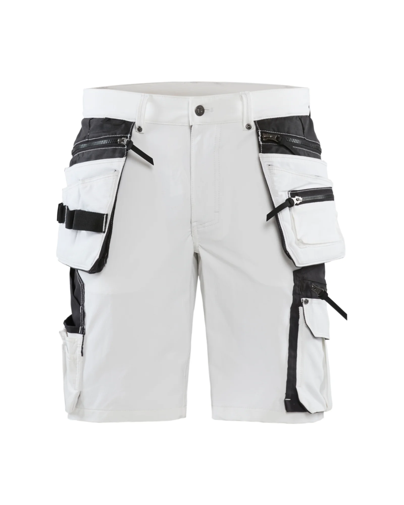 Short de travail stretch pour peintre 4D 1088 - Blanc/Gris foncé image