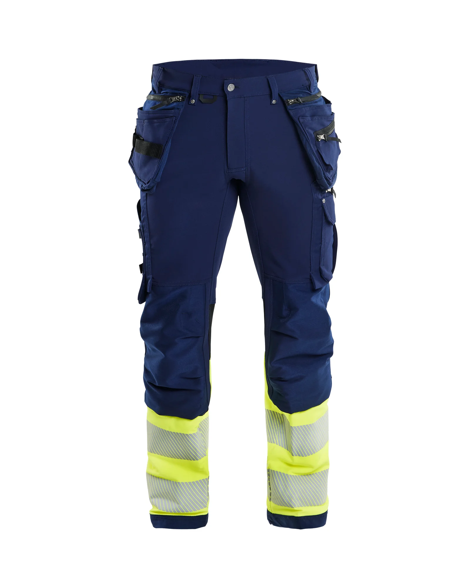 Pantalon de travail haute visibilité artisan stretch 4D 1993 - Marine/Jaune fluo image