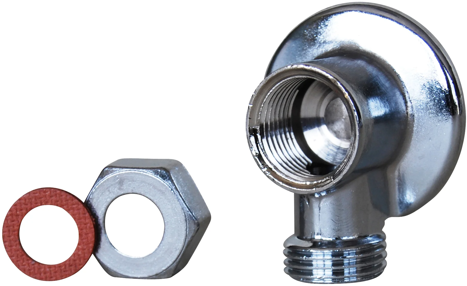 Applique double chromé - Entrée Male 15x21 - Sortie 15x21 F et 12x17 M  image