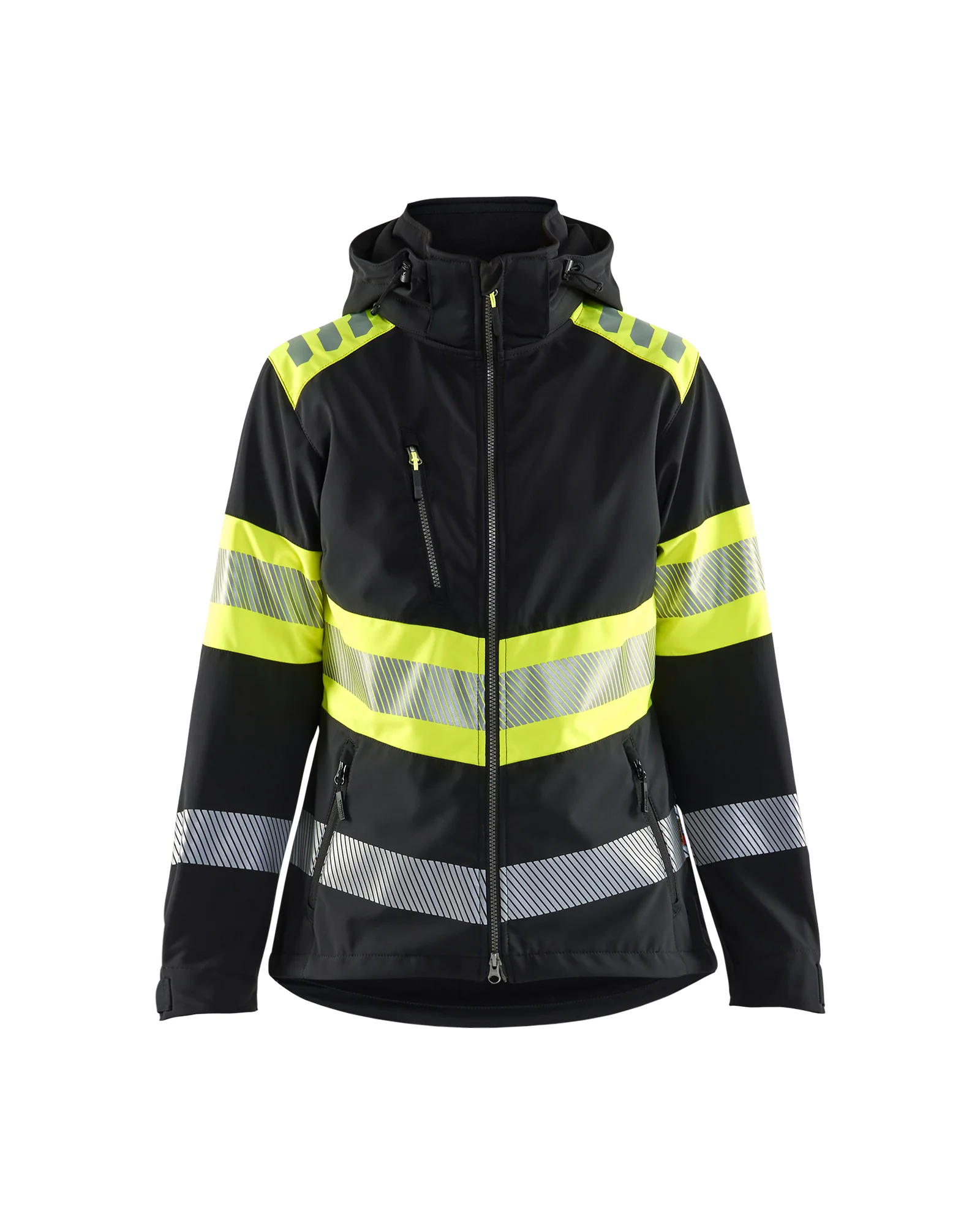 Veste softshell de travail haute visibilité femme 4404 - Noir/Jaune image
