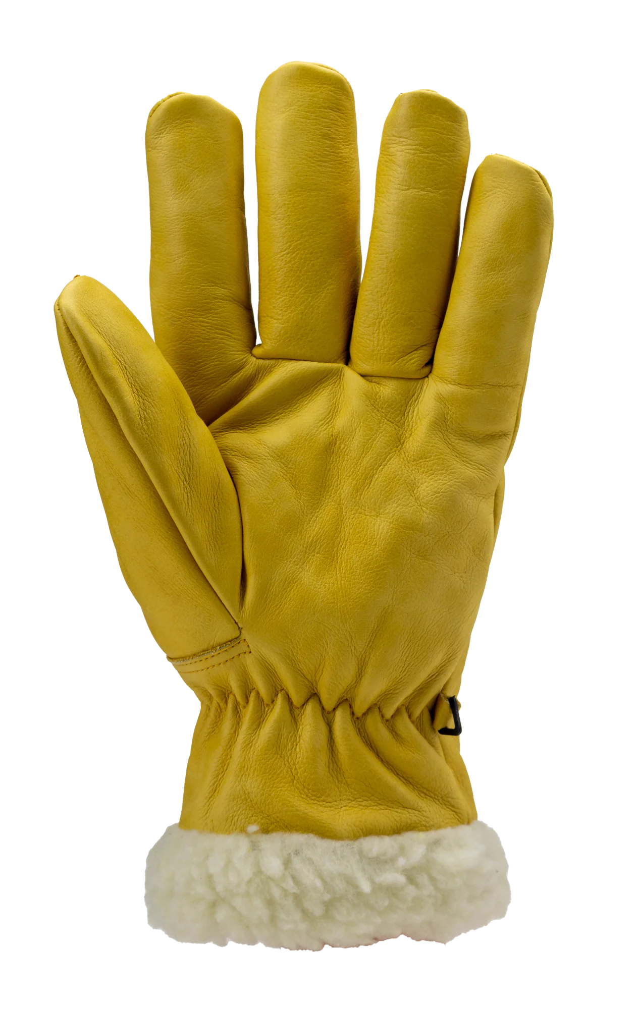 Lot de 6 paires de gants EUROWINTER ISLANDE - Cuir de vachette pleine fleur jaune - Fourrure synthétique en polyamide image