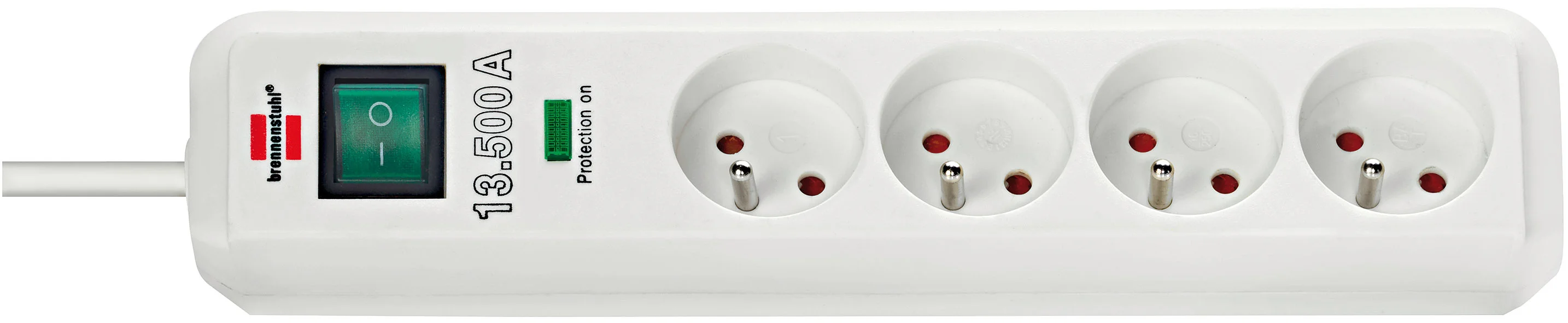 Multiprise Eco-Line de courant avec interrupteur et parasurtenseur 13500A - 1,4m H05VV-F 3G1,5 image