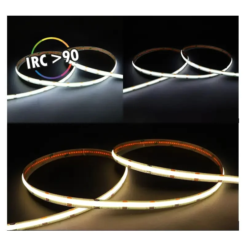 Bandeau LED COB CCT + contrôleur + télécommande + alimentation IP20 7W/m - 5m image