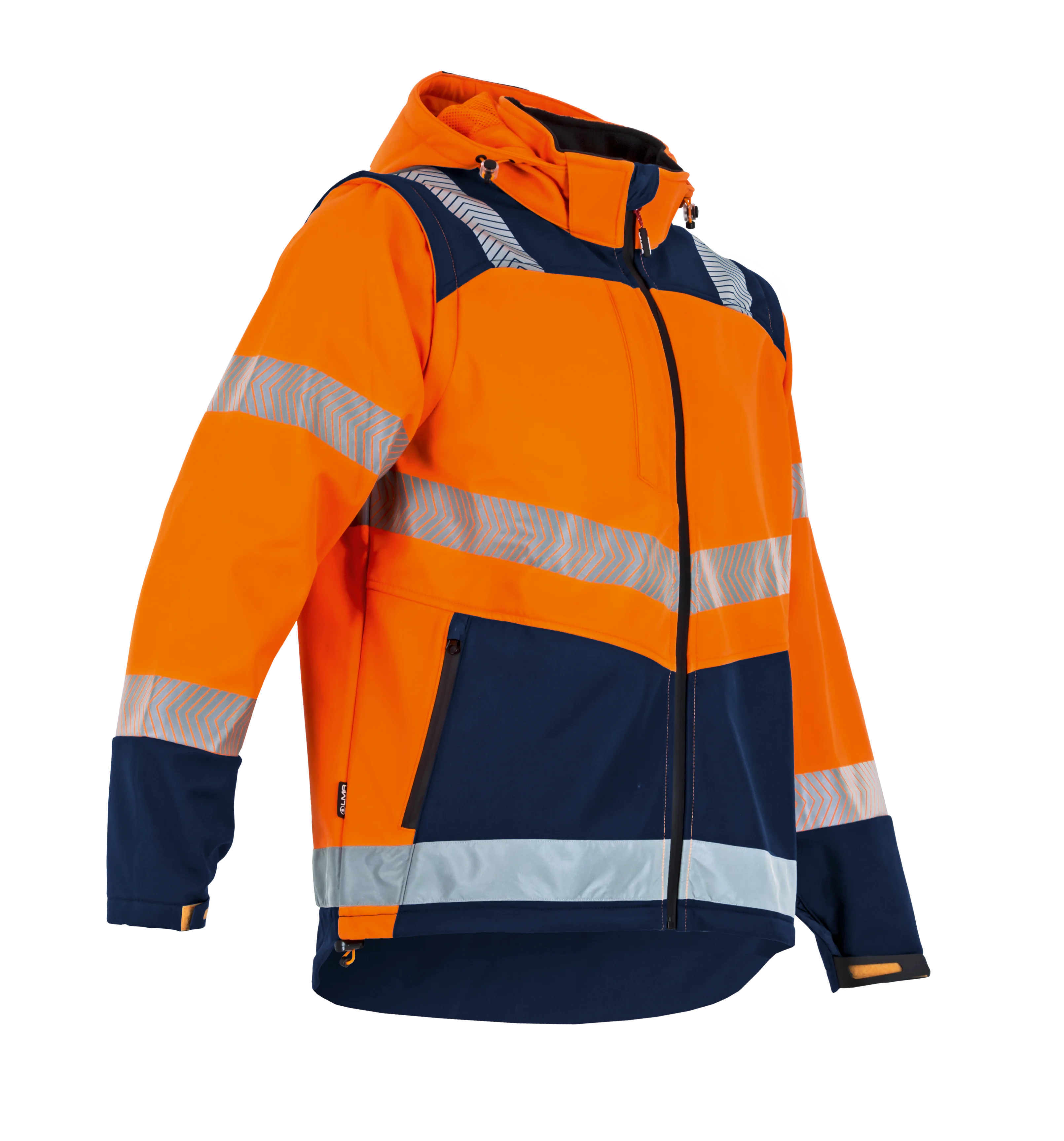 Veste de travail Softshell AUTHENTIC HV CIBLE - MARINE/ORANGE FLUO image