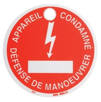 Macaron plastique diamètre 80 mm, trou 10 mm - Appareil condamné image