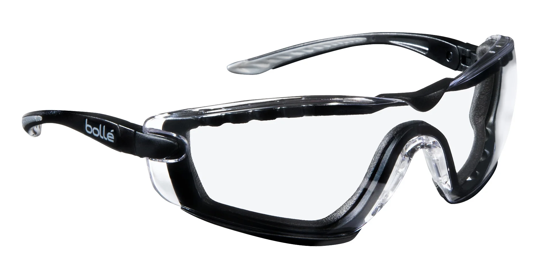 Lunette hybride de protection COBRA - Noir/Gris - Incolore Platinium image
