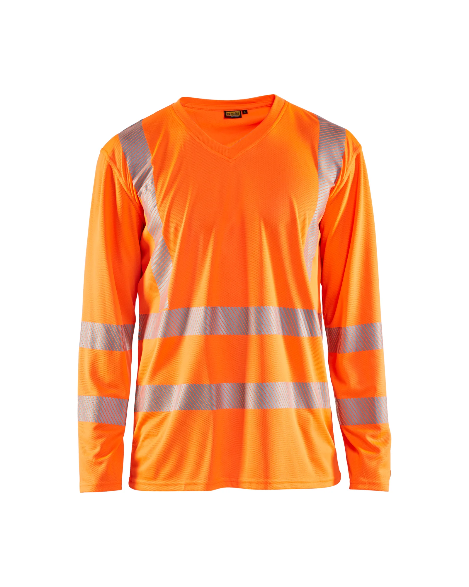 T-shirt de travail manches longues col V haute visibilité anti-UV 3385 - Orange fluo image