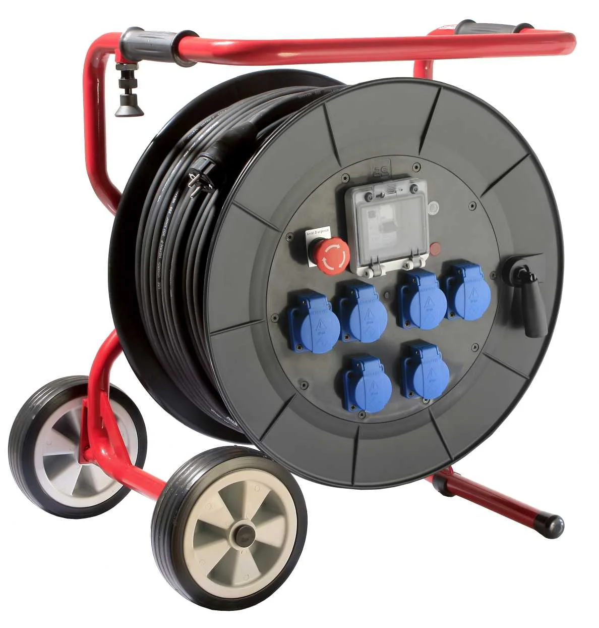 ENROULEUR MAMMOUTH A CHASSIS ROULANT 3,6kW H07RN-F 3G2,5V  6 PRISES NF IP44 image