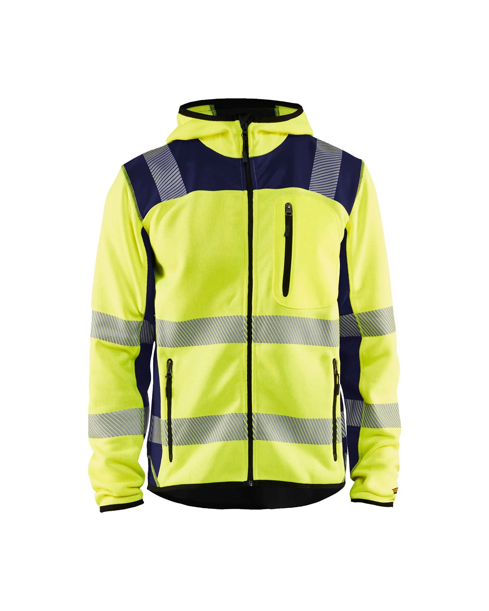 Veste de travail tricotée à capuche haute visibilité 4923 - Jaune fluo/Marine image