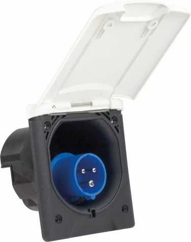 Fiche alimentation CEI encastrée avec fermeture magnétique 230V 16A Monophasé - IP44 image