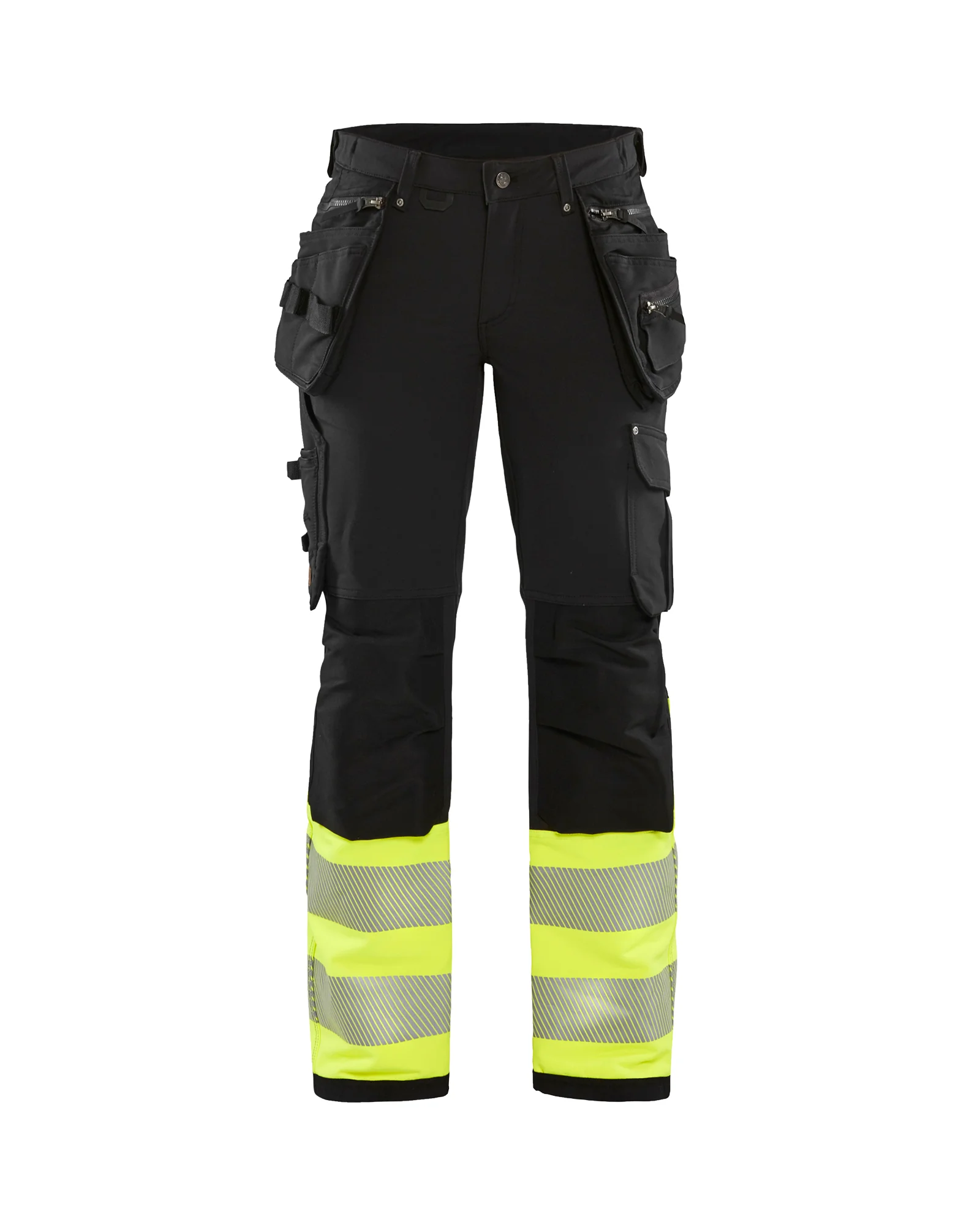 Pantalon de travail haute visibilité stretch 4D femme 7193 - Noir/Jaune fluo image