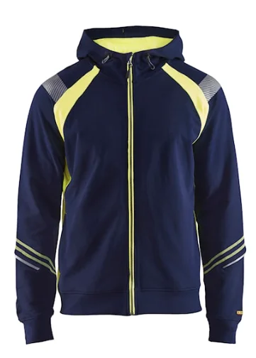 Sweat de travail zippé à capuche détails fluo 3433 image