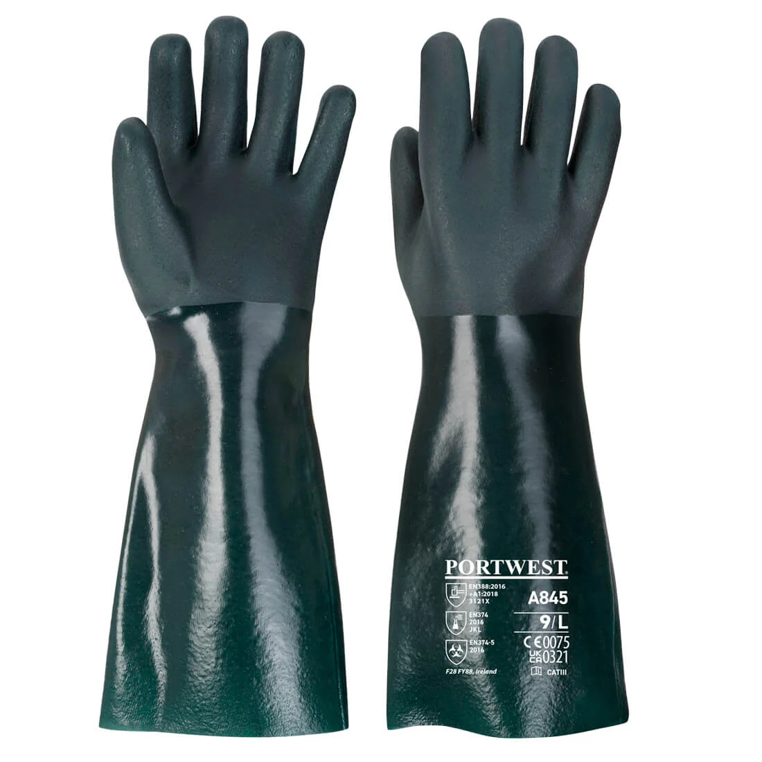 Gants PVC 45cm double trempage Vert image