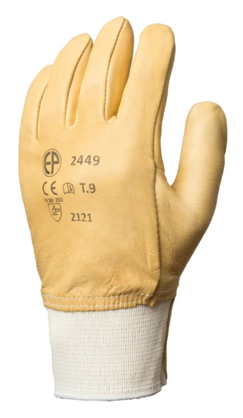 Lot de 10 paires de gants Manutention fleur vachette hydrofuge beige - protège artère image