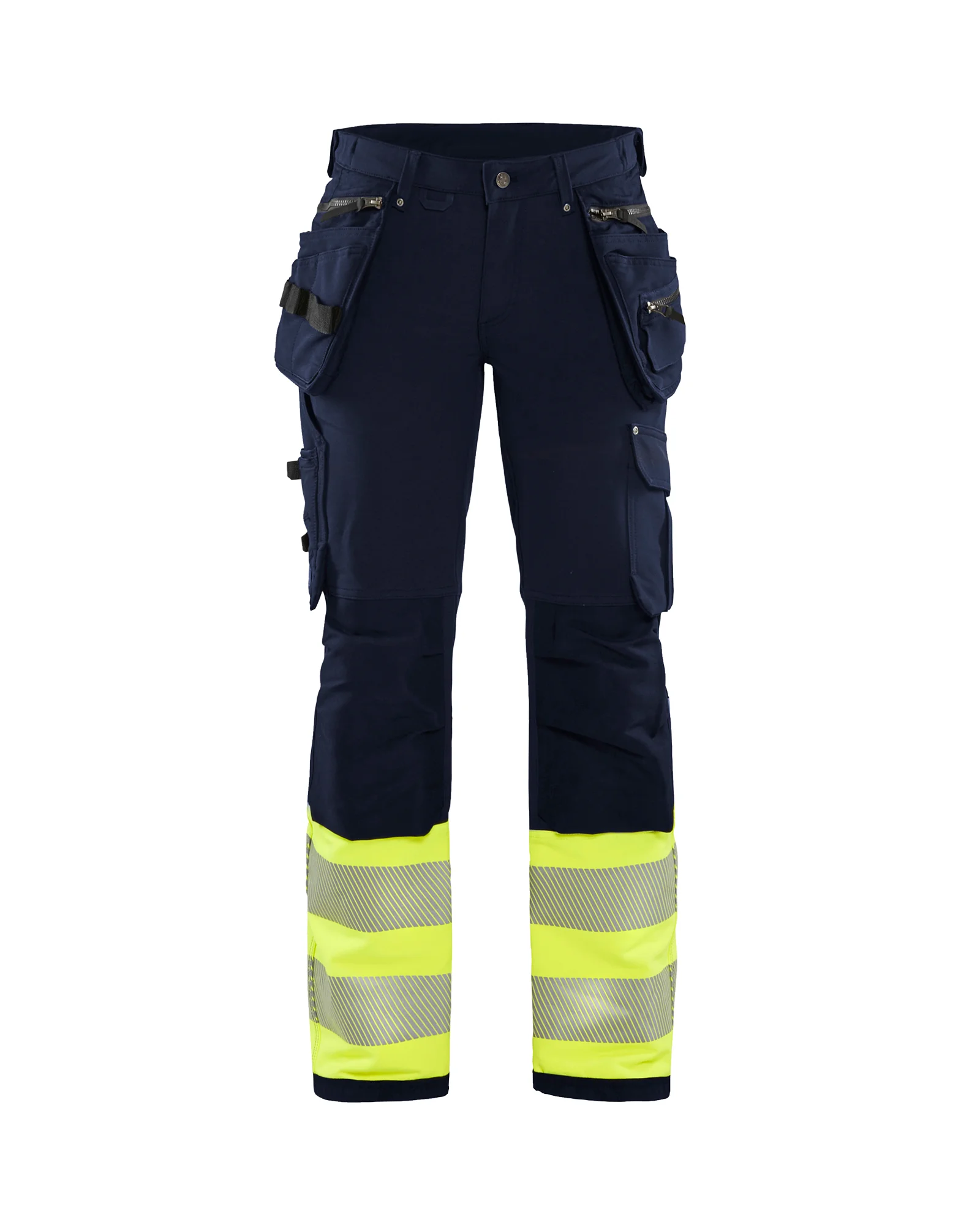 Pantalon de travail haute visibilité stretch 4D femme 7193 - Marine/Jaune fluo image