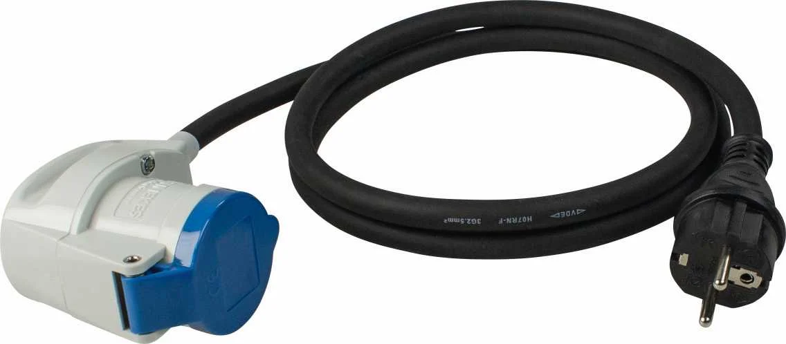 Câble adaptateur CEI H07BQ-F 3G2,5 -  1,5M - Noir image