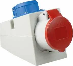 PRISE MURALE COMBINEE CEI 3PNT/16A/400V  + PRISE NF 250V/16A image