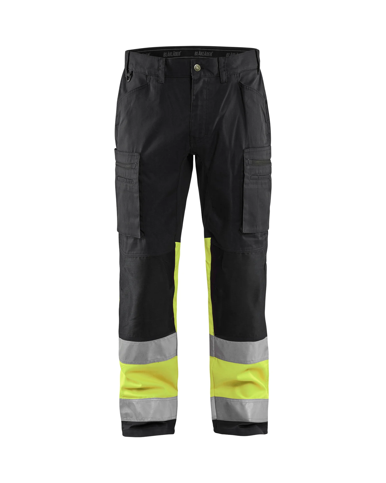 Pantalon de travail haute visibilité stretch 1551 - Noir/Jaune fluo image