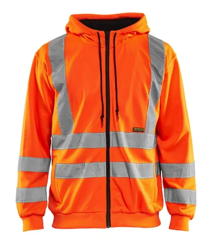 Sweat de travail zippé à capuche haute visibilité 3346 - Orange fluo image
