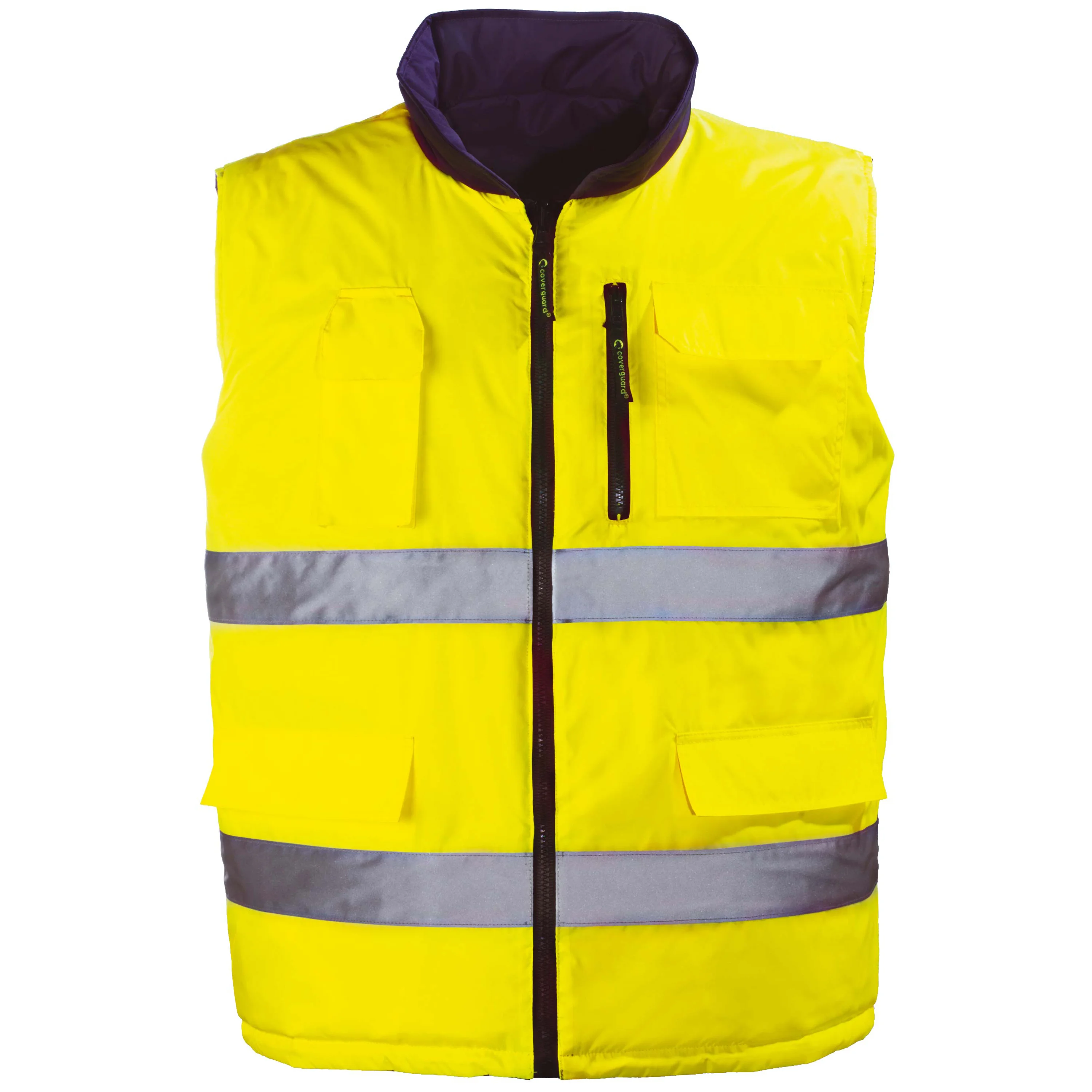 Gilet de travail d'hiver sans manche réversible haute visibilité HI-WAY - Jaune Fluo image