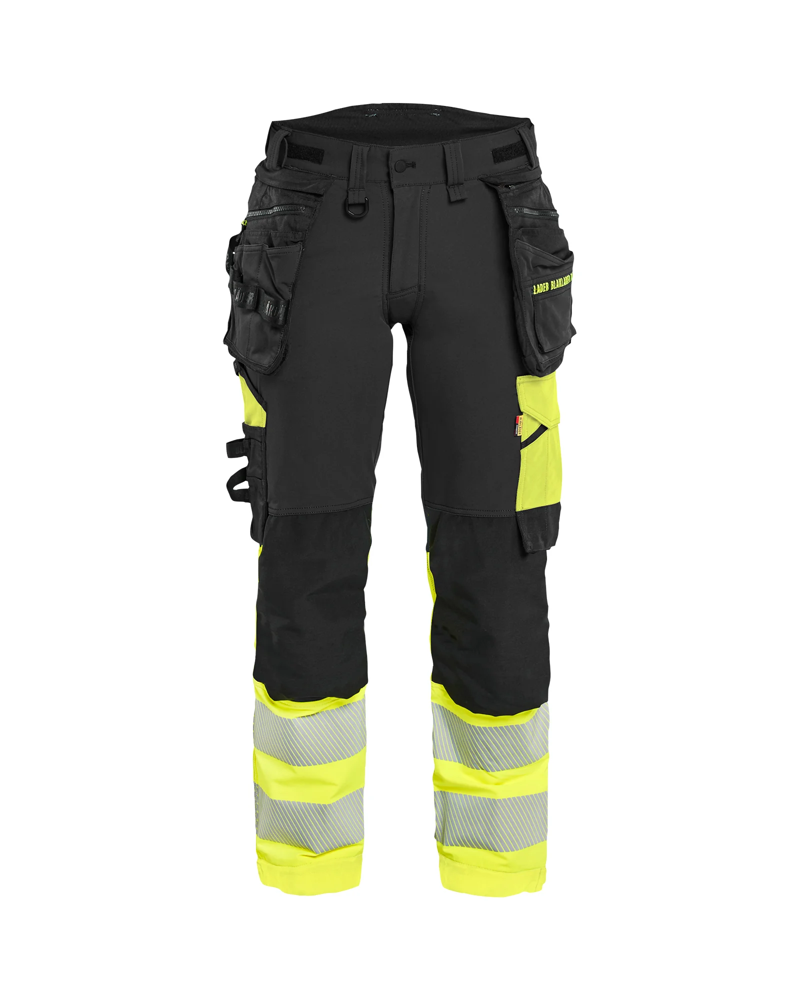 Pantalon de travail stretch 4D haute visibilité femme 7025 - Noir/Jaune image