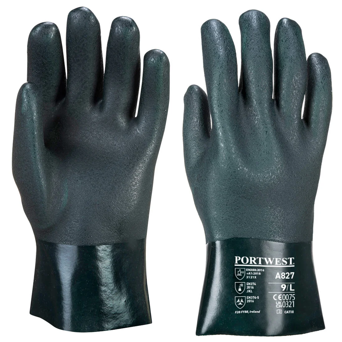 Gants PVC 27cm double trempage Vert image