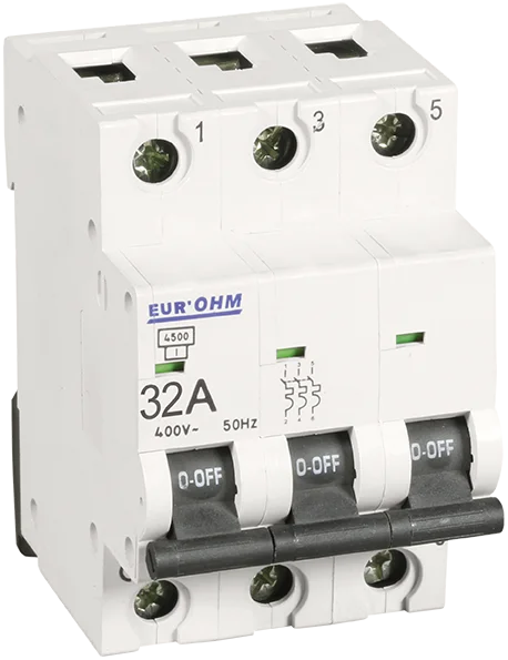 Disjoncteur tripolaire courbe C connexion vis haut/bas - IP20/IK02 image