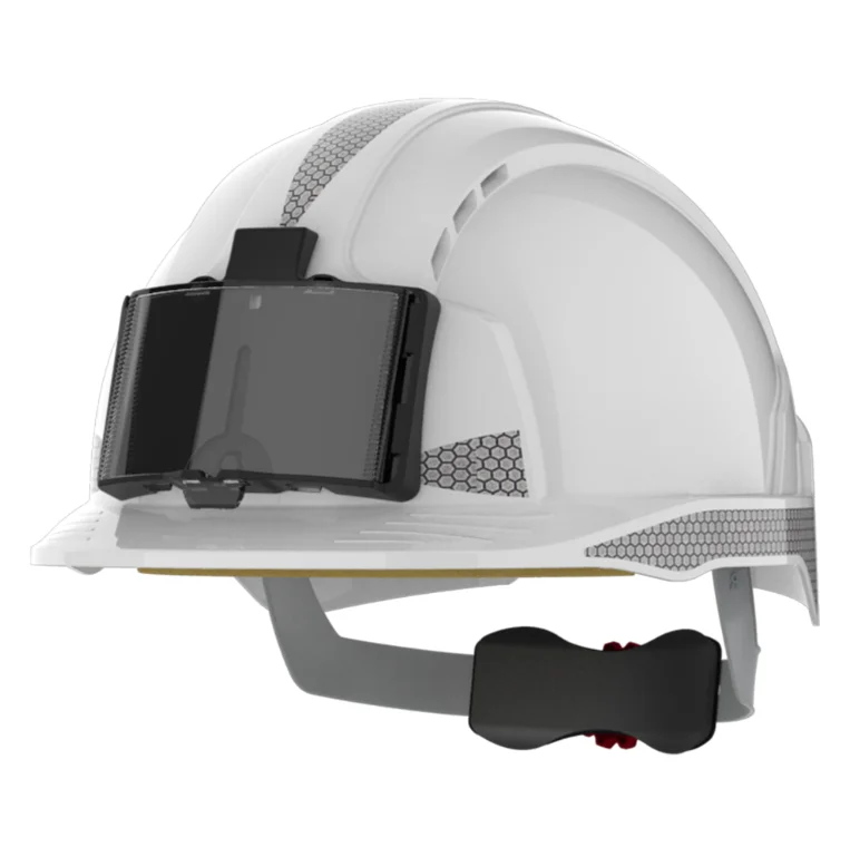 Casque de sécurité crémaillère ventilé porte badge EVOLite - CR2 Gris image