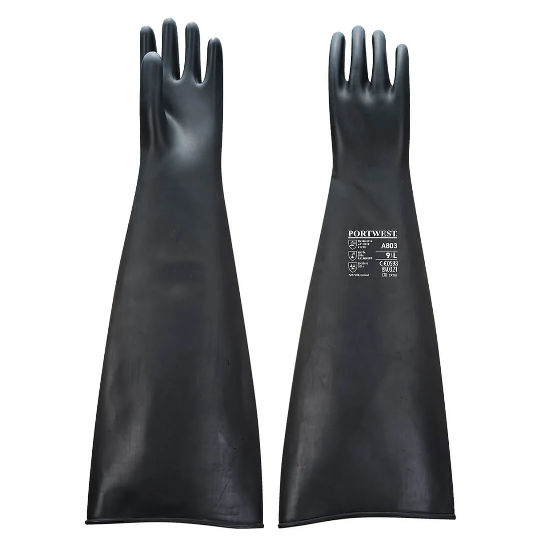 Gants Caoutchouc Latex Lourd 60 cm Noir image