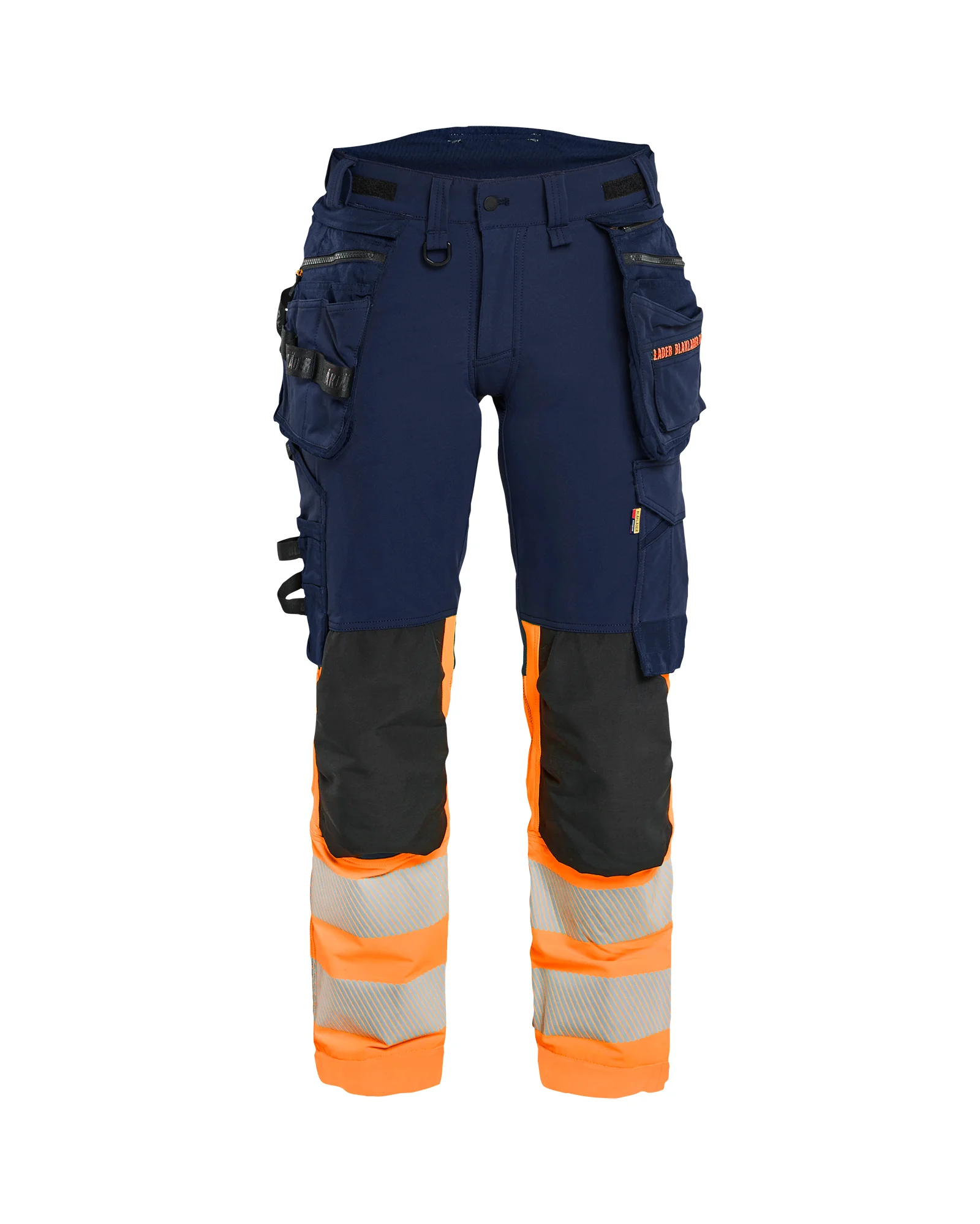 Pantalon de travail stretch 4D haute visibilité femme 7025 - Marine/Orange image