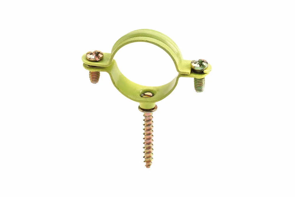 Collier jaune pour gaz M6 avec vis à bois - Plastique image