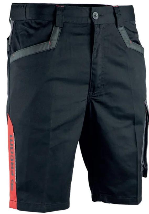 Bermuda de travail multipoches TURN - Noir/Gris image