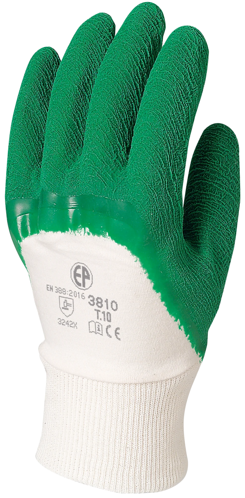 Lot de 12 paires de gants Manutention latex crépé vert qualité supérieure image