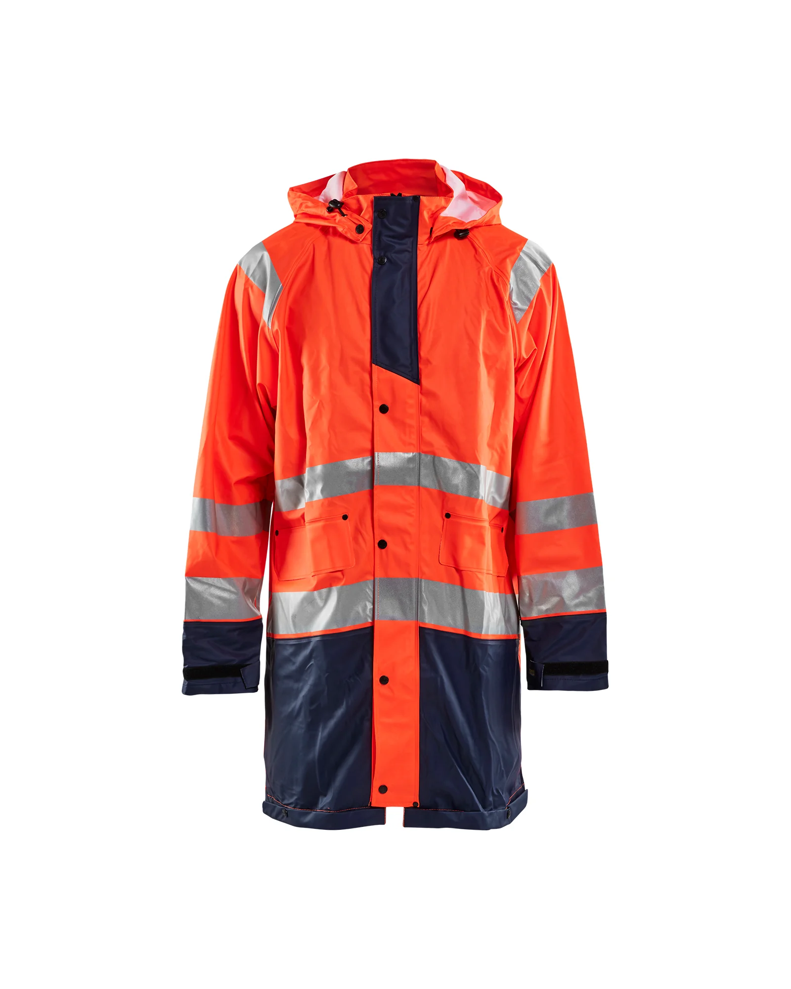 Veste de pluie haute visibilité niveau 1 4324 - Orange fluo/Marine image